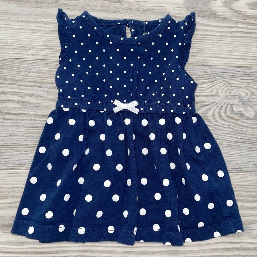 ⭐Carter’s Baby Girl Blue Polka Dot Dress 3 Months⭐